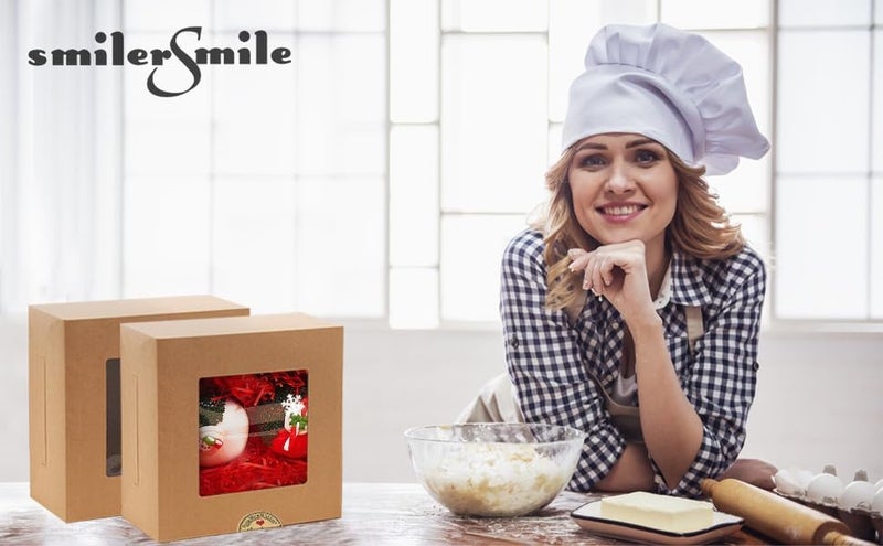 SmilerSmile 8x8x5 Inches Cake Boxes with Windows 20pcs 8 Inch Cake Box Bakery Boxes Kraft Pastry Boxes Disposable Cake Containers for Cakes,Pastries,Pies,Dessert/Brown - Image 5