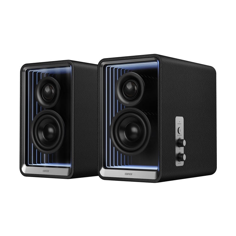 Edifier QR65 Desktop Active Monitor with 275 LongThrow Aluminum Diaphragm midLow Drivers HiRes Audio Brilliant Light Effects 70W Output Power Bluetooth Speakers with Stands Black - Image 2