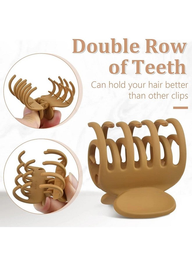 FICTIOUS Medium Hair Clips for Thin Fine Hair, 1.5'' Small Claw Hair Clips for Women and Girls, Matte Double Row Jaw Clip Non Slip Hair Claw 4pcs Multi Color. - Image 5