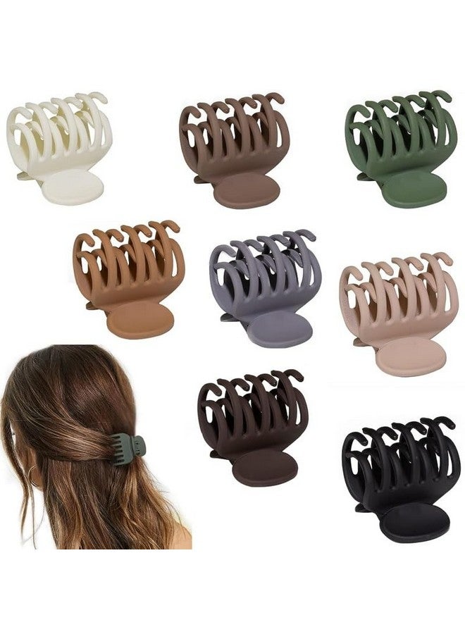 FICTIOUS Medium Hair Clips for Thin Fine Hair, 1.5'' Small Claw Hair Clips for Women and Girls, Matte Double Row Jaw Clip Non Slip Hair Claw 4pcs Multi Color. - Image 2