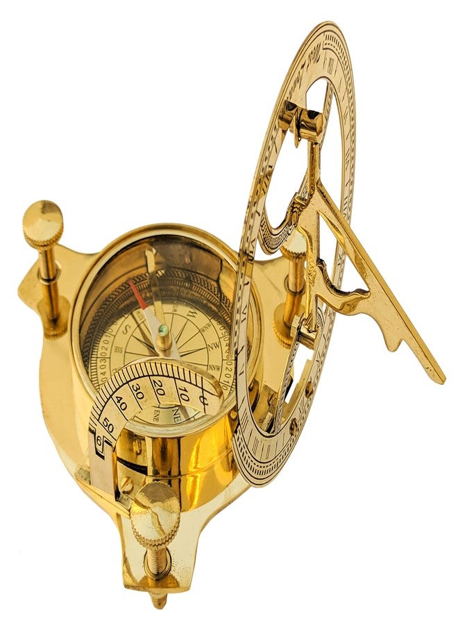 NAUTICALMART 4" Sundial Compass - Solid Brass Sun Dial - Image 2