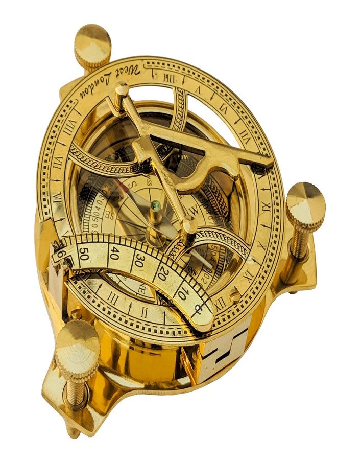 NAUTICALMART 4" Sundial Compass - Solid Brass Sun Dial - Image 1