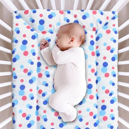 VParents Cotton Crib Sheet for New Born Baby, Soft Cotton Godadi Set for Baby, Godari Bedding Set of 2, Blue & Pink, Preemiee - Image 3