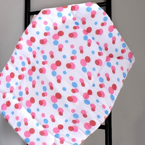 VParents Cotton Crib Sheet for New Born Baby, Soft Cotton Godadi Set for Baby, Godari Bedding Set of 2, Blue & Pink, Preemiee - Image 5