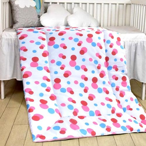 VParents Cotton Crib Sheet for New Born Baby, Soft Cotton Godadi Set for Baby, Godari Bedding Set of 2, Blue & Pink, Preemiee - Image 2