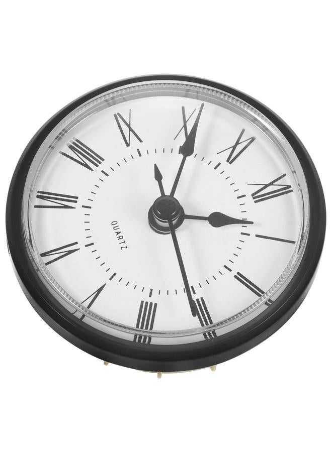 OSALADI Round Clock Insert 3 Inch Small Quartz Clock Fit-up Movement Miniature Clock White Dial Black Trim Roman Numerals DIY Clock Replacement Part - Image 1