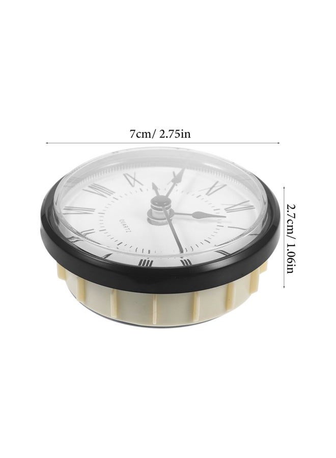 OSALADI Round Clock Insert 3 Inch Small Quartz Clock Fit-up Movement Miniature Clock White Dial Black Trim Roman Numerals DIY Clock Replacement Part - Image 5