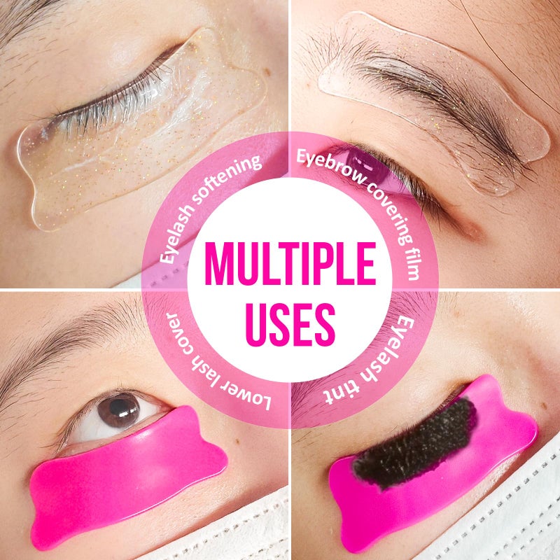 PERMANIA Under Eye Patch Silicone 4 Pcs for Korean Lash Lift & Lash Extensions Remover, Reusable and Soft Makeup Beauty Tool (Rose+Transparent) - Image 5
