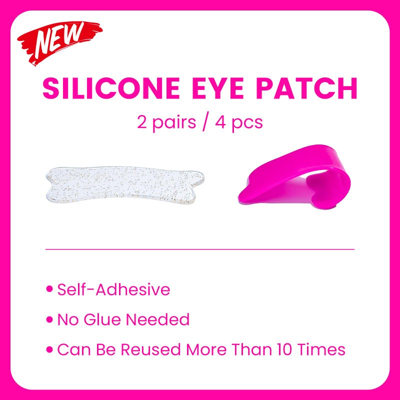 PERMANIA Under Eye Patch Silicone 4 Pcs for Korean Lash Lift & Lash Extensions Remover, Reusable and Soft Makeup Beauty Tool (Rose+Transparent) - Image 3