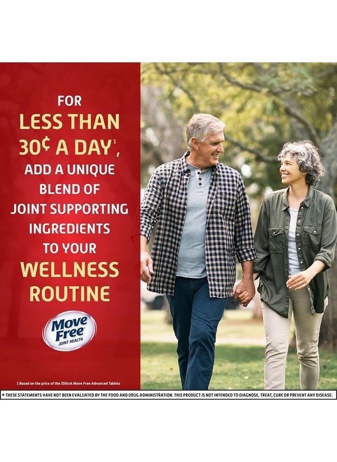 Move Free - Glucosamine 1500mg (per serving) & Chondroitin - Move Free Advanced Joint Support Tablets (350 Count In A Bottle), For Joint Health, Supports Mobility, Flexibility, Strength, Lubrication and Comfort - Image 1