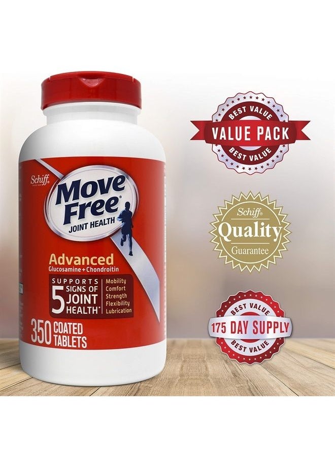 Move Free - Glucosamine 1500mg (per serving) & Chondroitin - Move Free Advanced Joint Support Tablets (350 Count In A Bottle), For Joint Health, Supports Mobility, Flexibility, Strength, Lubrication and Comfort - Image 1