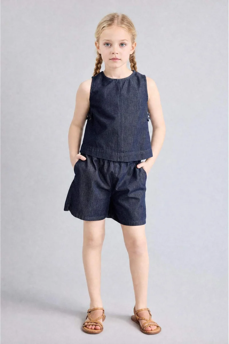 DeFacto Girl Elastic Waist Denim Shorts