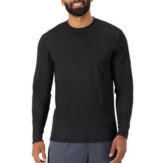 Hanes Hanes Men's Long Sleeve Cool DRI T-Shirt UPF 50+, Black, XX