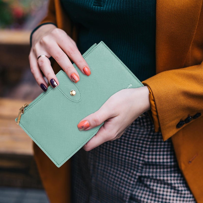 Travelambo RFID Wallet Women Large Size Bifold Multi Card Wallet Case with Zipper Pocke Credit Card Holder for Women - Image 3