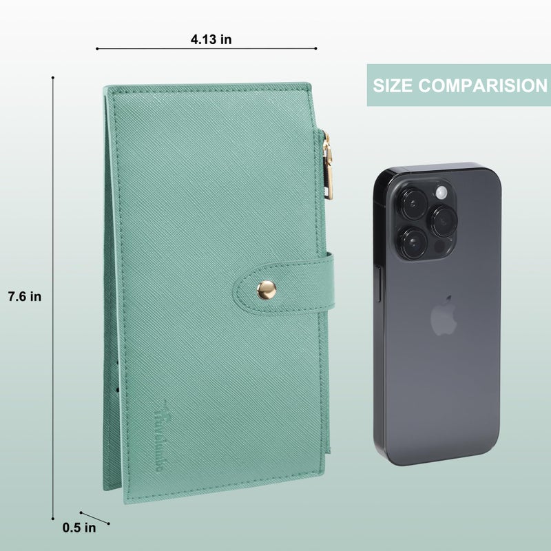Travelambo RFID Wallet Women Large Size Bifold Multi Card Wallet Case with Zipper Pocke Credit Card Holder for Women - Image 2