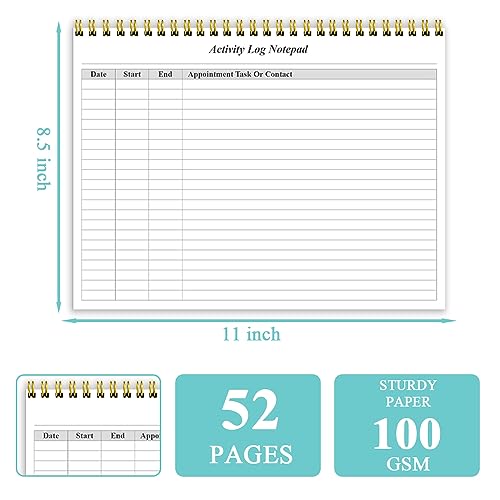 Getvow (2-Pack) Activity Log Notepad - Spiral Activity Log Book for Business Work, Undated Weekly To Do List Notepad, Organized Time Spending, Appointment or Contact, Total in 104 Sheets, 100gsm Paper, 8.5" x 11" - Image 3