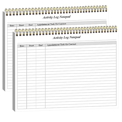 Getvow (2-Pack) Activity Log Notepad - Spiral Activity Log Book for Business Work, Undated Weekly To Do List Notepad, Organized Time Spending, Appointment or Contact, Total in 104 Sheets, 100gsm Paper, 8.5" x 11" - Image 1