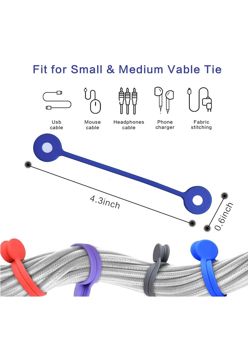 5 Pieces Magnetic Cable Ties Reusable Silicone Magnetic Cable Ties for Cable Clips Wire Harness and Organizing, Fixing Things, Bookmarks, Fridge Magnets - Image 2