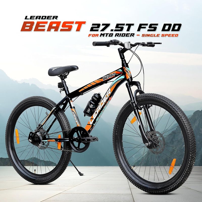 ليدر دراجة جبلية TORFIN MTB 26T بسرعة واحدة بدون تروس، مزودة بنظام تعليق أمامي وفرامل دوارة مزدوجة، مناسبة للرجال - مثالية لمن هم فوق سن 10 سنوات (حجم الإطار: 18 بوصة) - Image 2