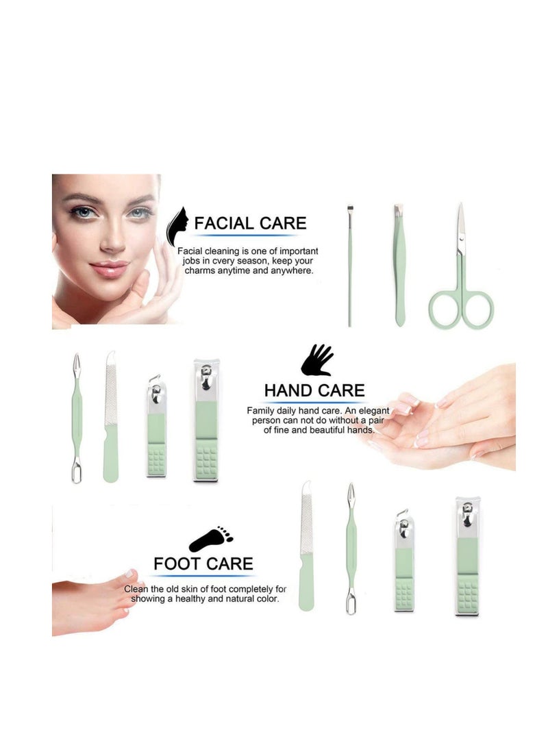 Zikra Manicure Set Men Women Nail Clipper Set 8in1 Stainless Steel Toe Finger Nail Clipper Personal Care Tools with Portable Travel Case Pedicure Tools Grooming Kit Gifts for Men Women Wife Family Friend - Image 3