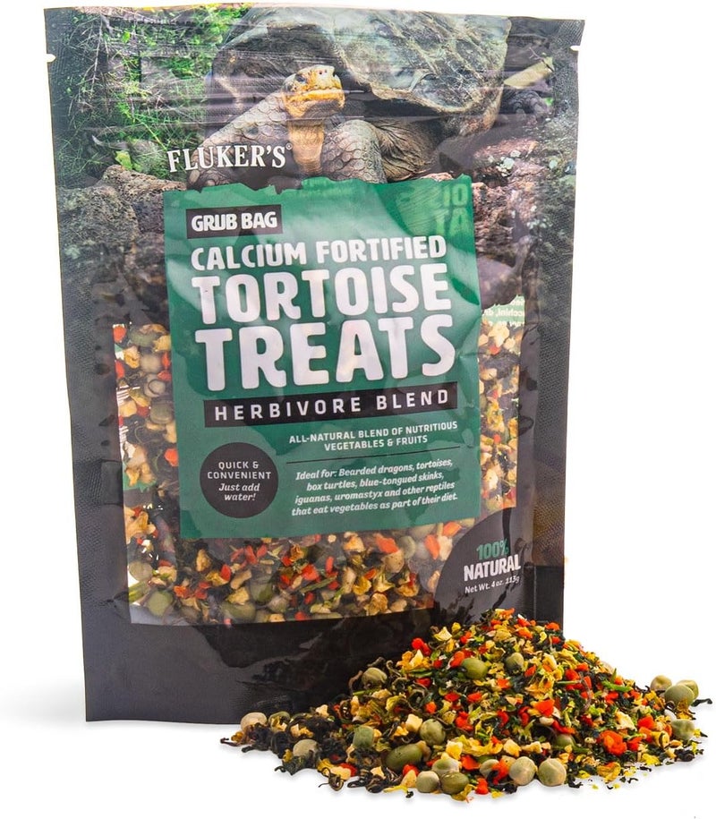 Fluker's Grub Bag Calcium Fortified Tortoise Treats, All Natural Herbivore Blend Fruits and Vegetables, for Tortoise and Herbivore Pets, 4 oz - Image 1