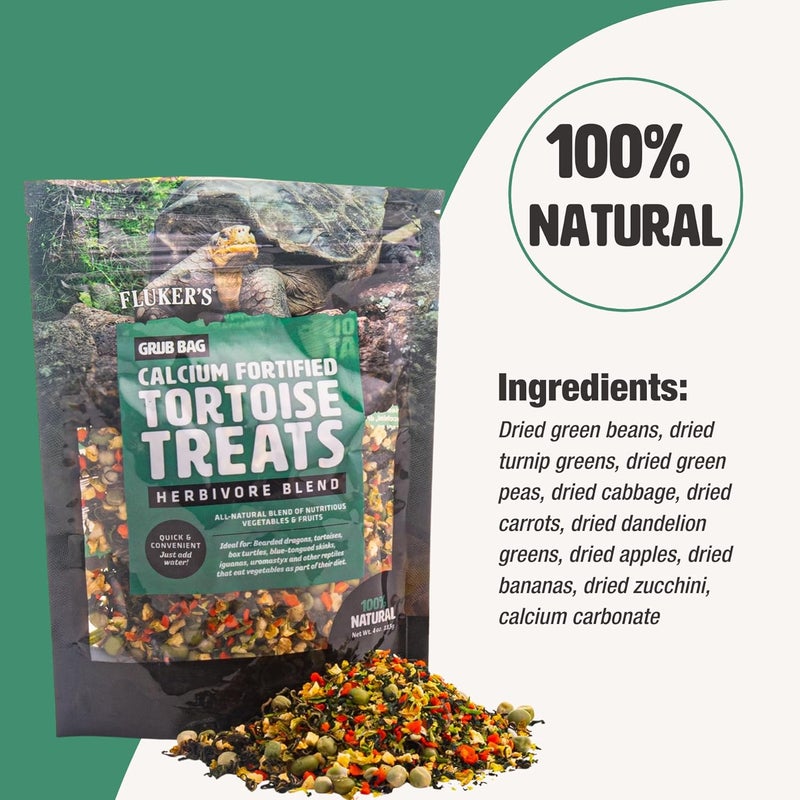 Fluker's Grub Bag Calcium Fortified Tortoise Treats, All Natural Herbivore Blend Fruits and Vegetables, for Tortoise and Herbivore Pets, 4 oz - Image 4