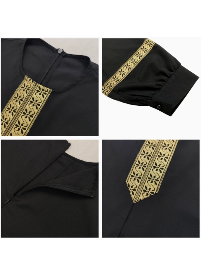 National style woven belt loose dress, large size dress for women - Image 2