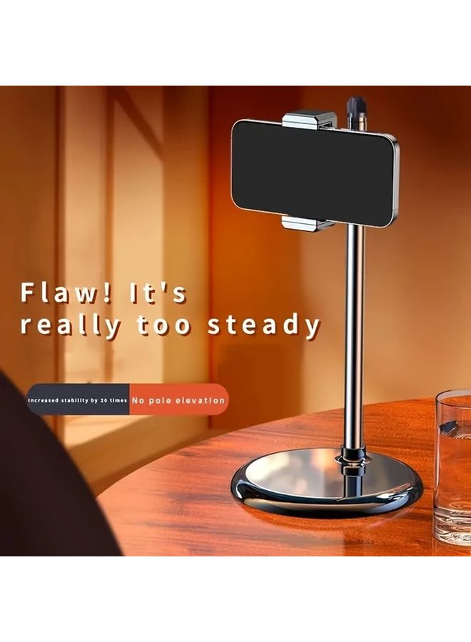 Black ABS Universal Mobile Phone Holder Stand for Desktop Streaming Video Recording - Image 3