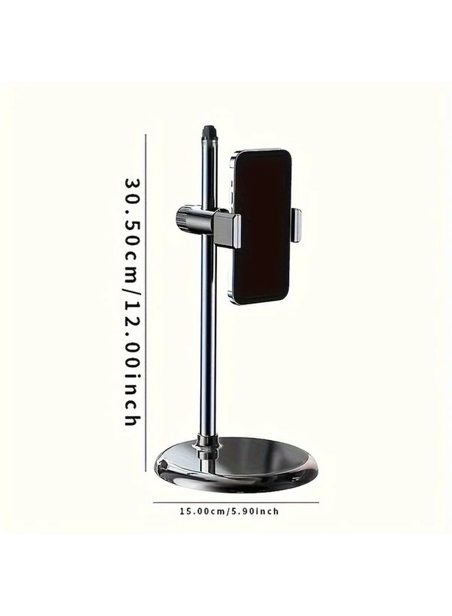 Black ABS Universal Mobile Phone Holder Stand for Desktop Streaming Video Recording - Image 2