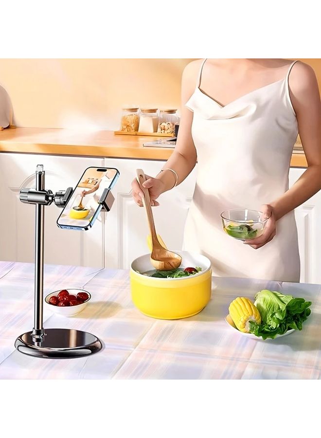 Black ABS Universal Mobile Phone Holder Stand for Desktop Streaming Video Recording - Image 4
