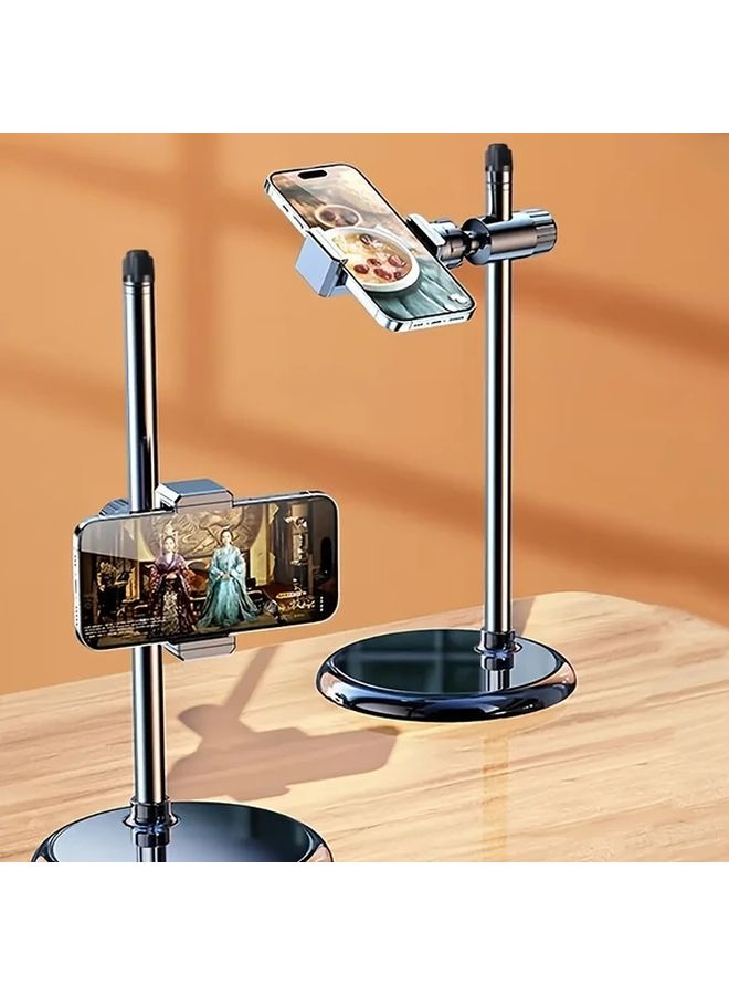 Black ABS Universal Mobile Phone Holder Stand for Desktop Streaming Video Recording - Image 1