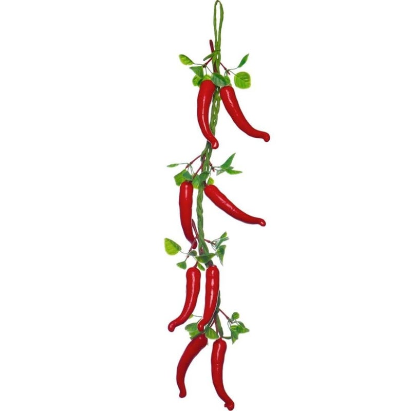 SINGAA Artificial Fruits Strings |Fruit Chain| for Home, Office, Garden, Shops, Wall Hanging, Reception, Photography and Events Decoration - 60 CM (Multicolour) (RED Chilli) - Image 1