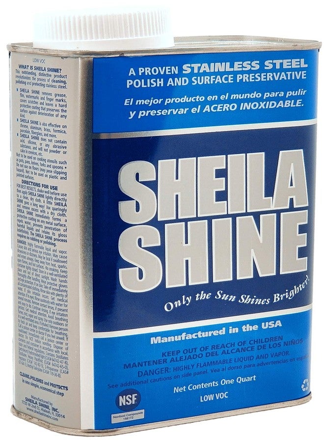 Sheila Shine شيلا شاين، عبوة سعة 1 كوارت، منظف وملمع للفولاذ المقاوم للصدأ منخفض المركبات العضوية المتطايرة، يحمي أسطح المطبخ المنزلية، ويزيل البقع المتبقية والشحوم، ملمع ومنظف للفولاذ المقاوم للصدأ للأجهزة والثلاجات والأفران. - Image 2