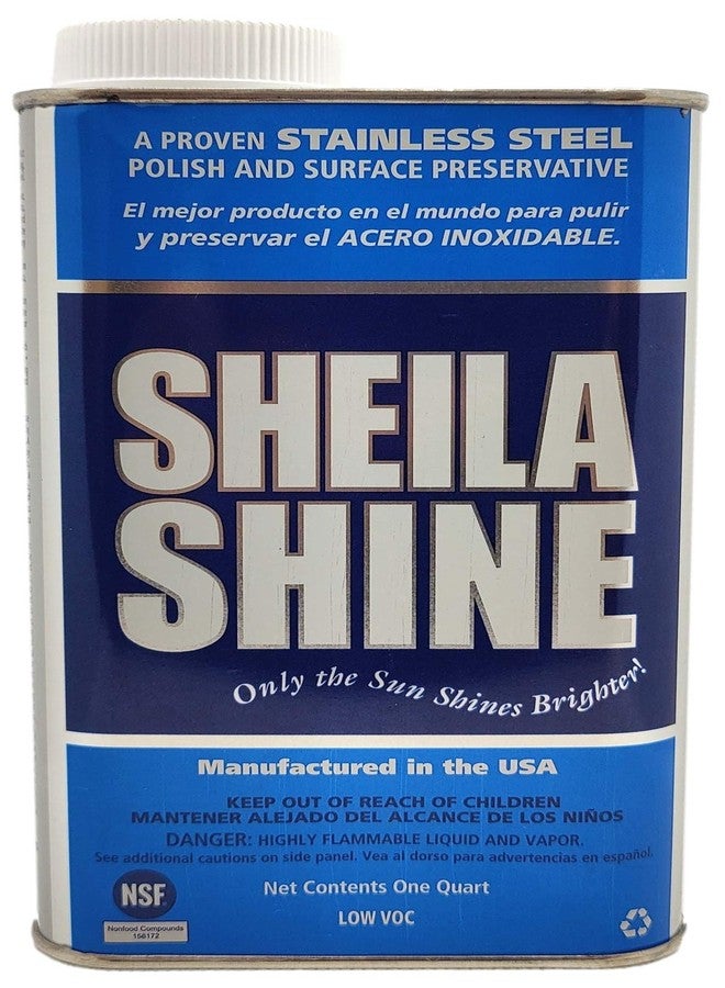 Sheila Shine شيلا شاين، عبوة سعة 1 كوارت، منظف وملمع للفولاذ المقاوم للصدأ منخفض المركبات العضوية المتطايرة، يحمي أسطح المطبخ المنزلية، ويزيل البقع المتبقية والشحوم، ملمع ومنظف للفولاذ المقاوم للصدأ للأجهزة والثلاجات والأفران. - Image 1