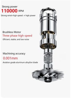 Changli Professional Brushless, Portable Blow Dryer Fast Drying for Salon Look 1600W, 3 Speed,4 Heat Settings with 5 Magnetic attachments for Quick Drying and efficient Styling  - Image 3