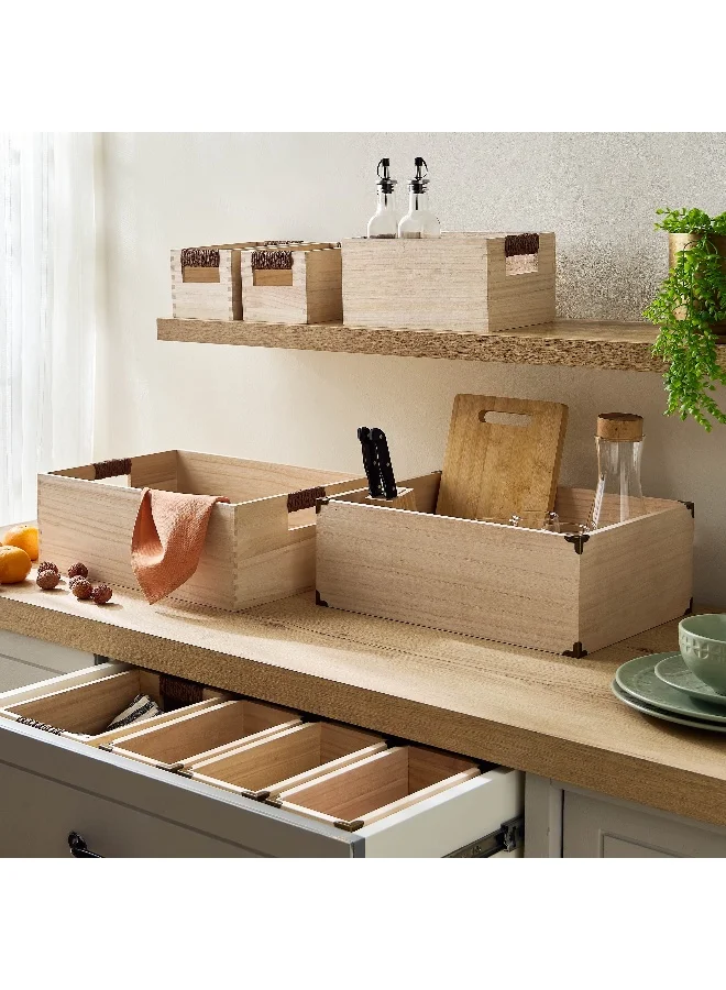 Home Box Paulownia 4-Piece Wooden Box Set
