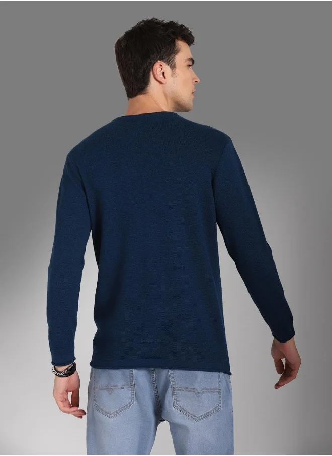 HIGH STAR Men Teal Sweater