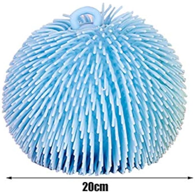 Sunisfa TPR Stress Relief Ball Shiny Elastic Puffer for Children and Adults, Reduce Anxiety and Increase , Ideal for Add ADHD, Autism, with Hook for Swinging (20x20 cm) - Image 2