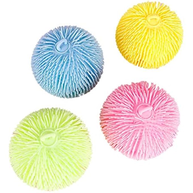 Sunisfa TPR Stress Relief Ball Shiny Elastic Puffer for Children and Adults, Reduce Anxiety and Increase , Ideal for Add ADHD, Autism, with Hook for Swinging (20x20 cm) - Image 3