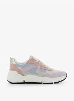 SJ Women's Colourblock Sneakers with Lace-Up Closure  - Image 1