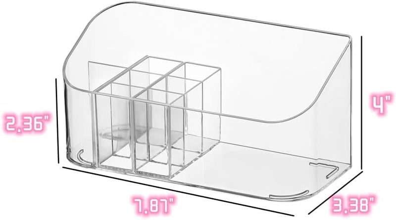 Ayswupt Clear Acrylic Small Makeup Organizer,Cosmetic Display Case Perfume Skincare Organizer,Bathroom Accessories Caddy Stand for Medicine Cabinet Vanity Dresser,Girls Bathroom Corner Bin Holder Tray - Image 5