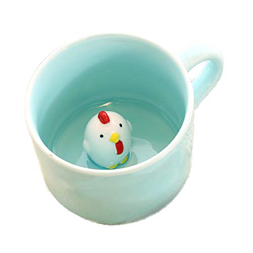 ZaH 3D Coffee Mug Cute Animal Inside Cup Cartoon Ceramics Figurine Teacup for Boys Girls Kids - Party Office Morning Mugs for Tea Juice Milk Chocolate Cappuccino (8 oz Bear) - Image 3