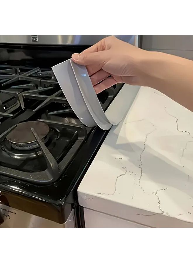 2pcs 21 Inch Stove Gap Cover Black Heat Resistant Kitchen Counter Protector Easy Clean - Image 5