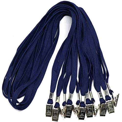 Ollain Badge Lanyards Neck Bulk Cruise Lanyards Lanyard with Clip for ID Card Name Tags Badge Holders (Navy Blue, 100 Pack) - Image 1