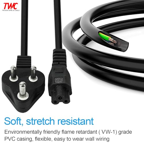 TWC 1.8M Heavy Duty Extension Power Cord | 3-Pin 6A 250V Replacement Plug | 18AWG 100% Pure Copper Cable for Iron Press, Kitchen Appliances & Power Tools – Black - Image 3