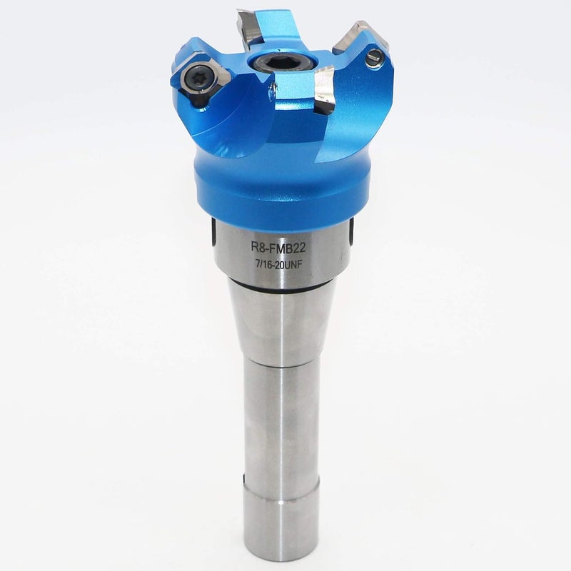 LingGan 2 Inch Face Milling Cutter Aluminum KM12 50MM CNC End Milling Cutter Holder + R8-FMB22 Shank Face Shell Mill Arbor + 4pcs SEHT1204 Carbide Inserts + 8mm Hexagon Wrench + T20 Wrench CNC Machine Tools - Image 4