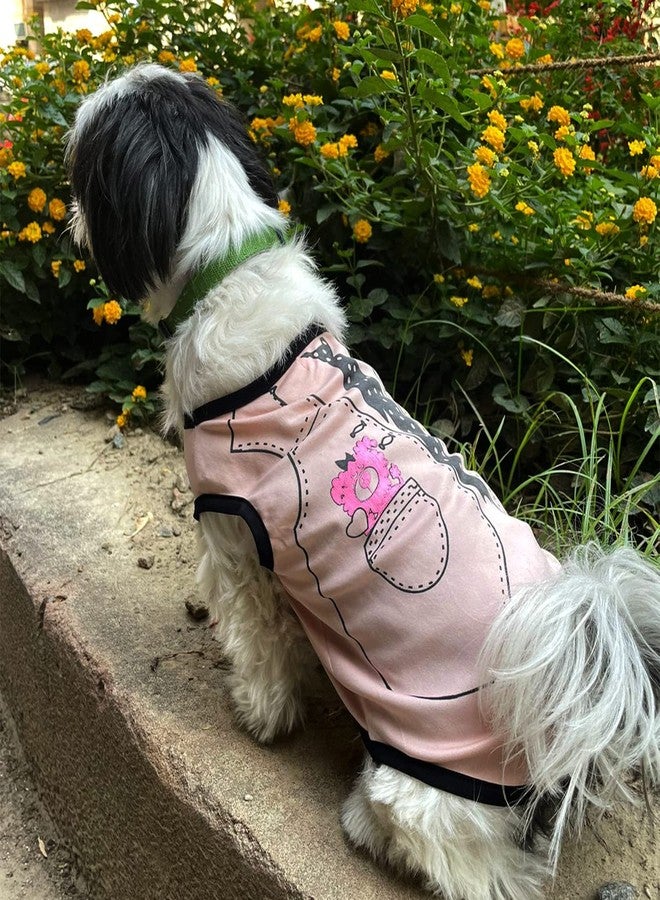 Lulala Polyester Cute Puppy Shirts - Soft Summer Pet Dog & Cat Clothing (Pink, 18 INCH) - Image 1