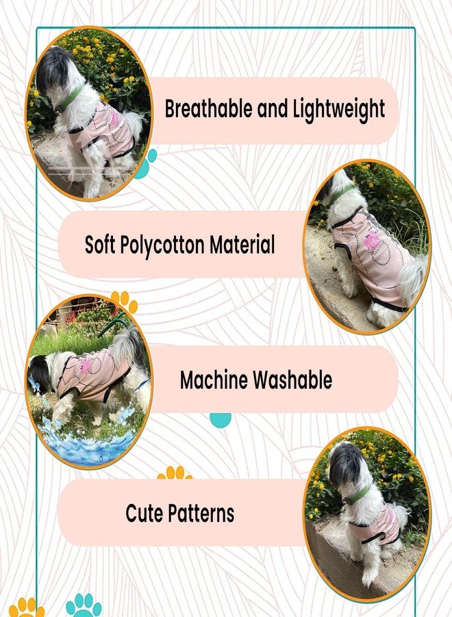 Lulala Polyester Cute Puppy Shirts - Soft Summer Pet Dog & Cat Clothing (Pink, 18 INCH) - Image 3