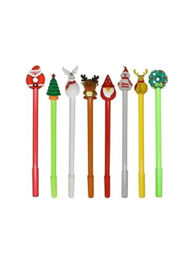 40 Pieces Christmas Pens, Kawaii Rollerball Pens with Black Gel Ink for Office, School and Home Supplies, Christmas Gifts for Boys and Girls (8 Styles - Christmas Tree, Snowman, Reindeer, Santa Claus) (40) - Image 1