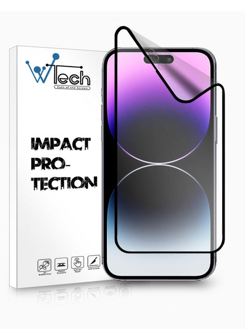 Apple Iphone 14 Pro Max 9D Nano Ceramic Anti Fingerprint Full Coverage Flexible Matte Screen Protector (MSCNMN) - Clear/Black